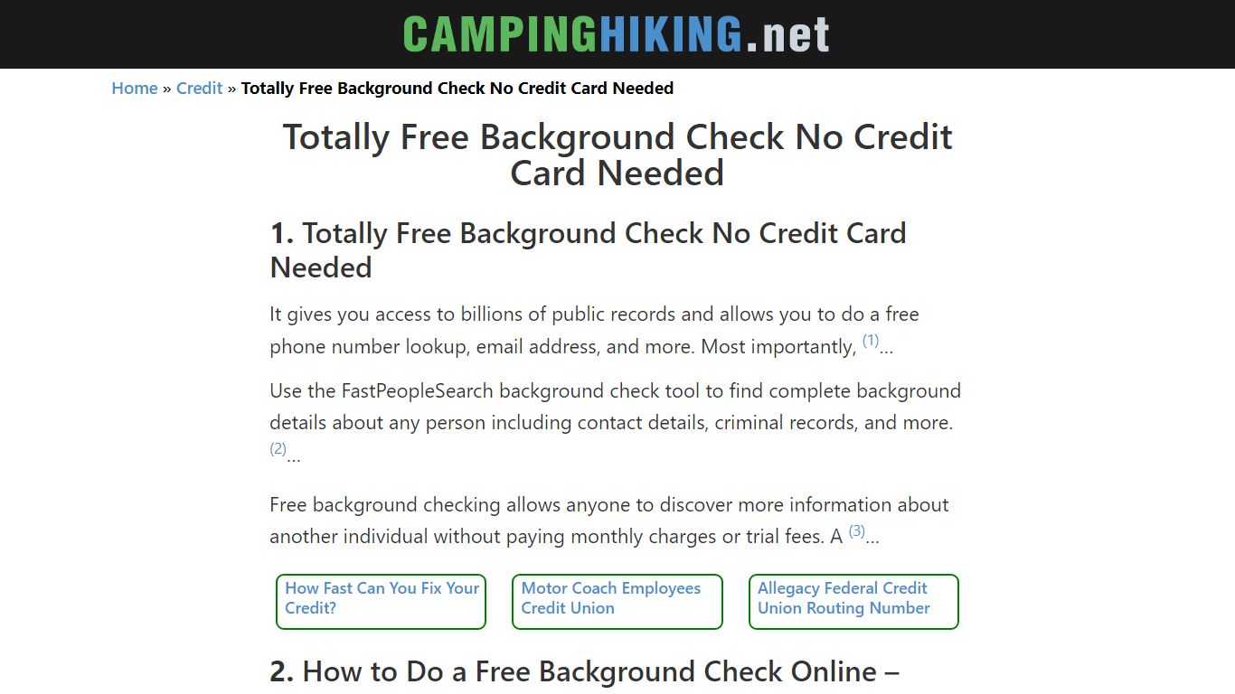 Totally Free Background Check No Credit Card Needed